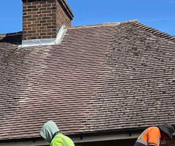 This is a photo of a roof which has just been repaired. Works carried out by STW Roofing Flitwick